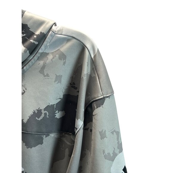 Adidas AEROREADY Mens Camouflage Full-Zip Hoodie M Gray White Activewear Gym - Picture 9 of 14